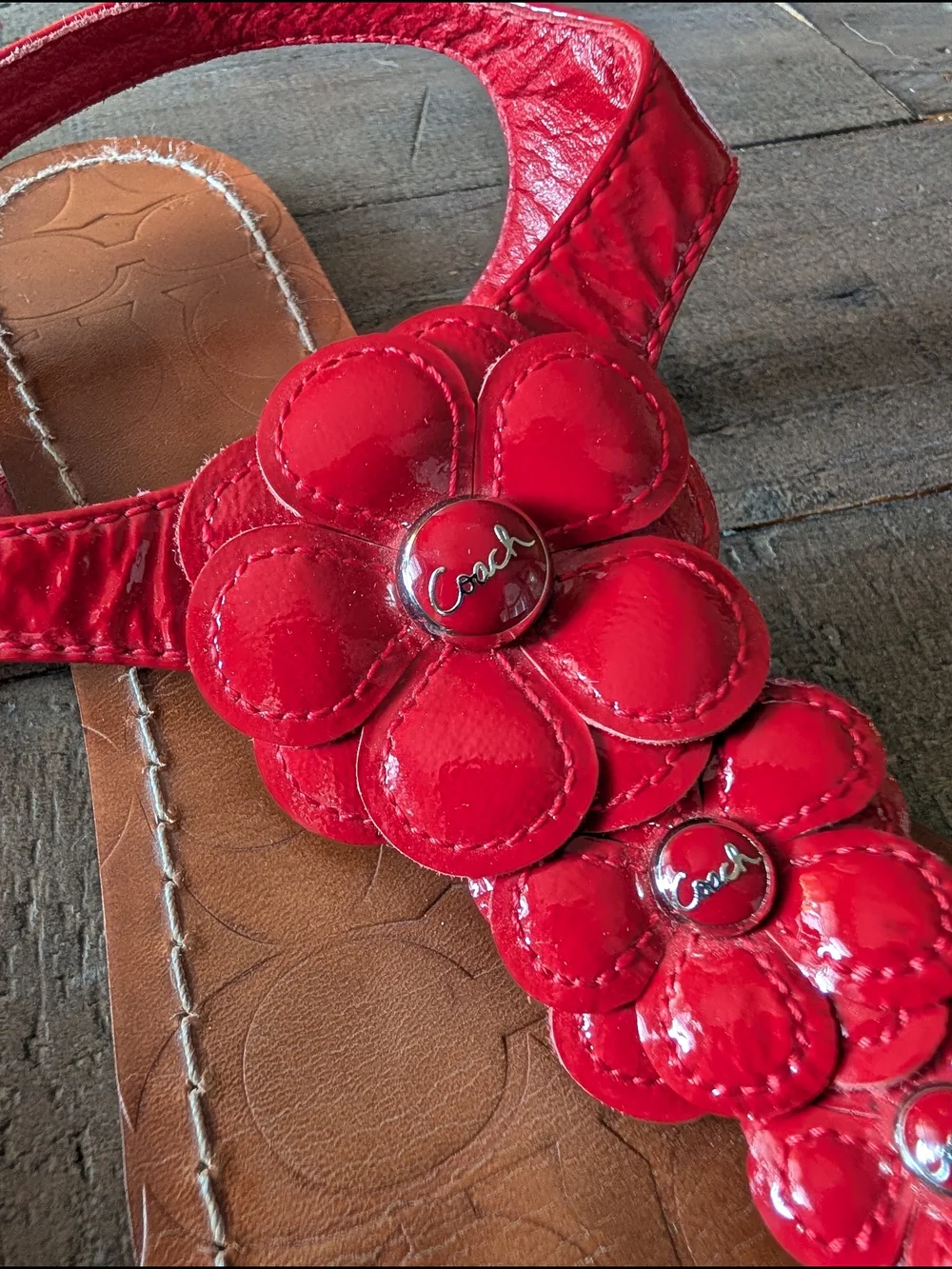 Coach sandals glossy